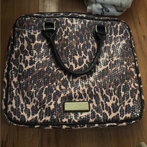 Betsy Johnson leopard print sequin handbag